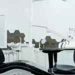 side view of a dental chair in a clinic