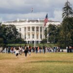crowds visiting the iconic white house